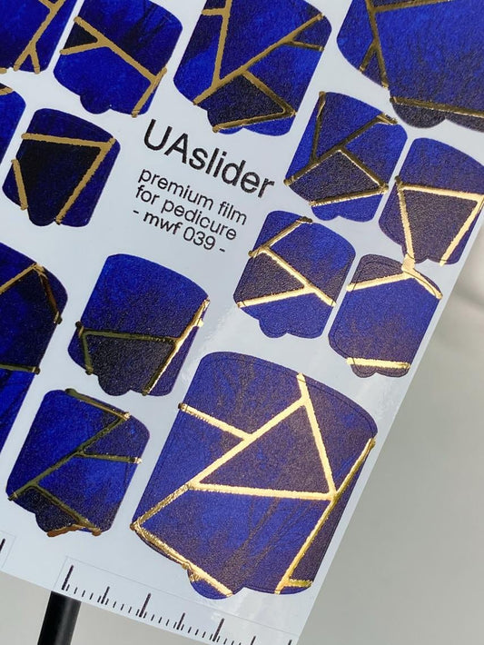 UA Slider Nail Wrap Films Pedicure Nail Wrap Films - Gold Foil – Full Toe Nail Art for Easy Pedicure