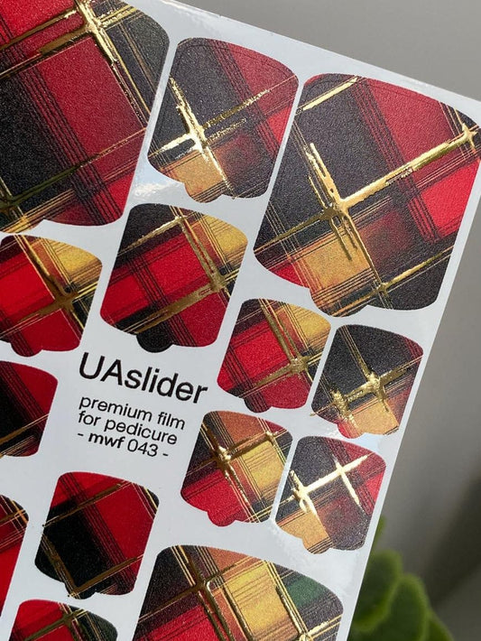 UA Slider Nail Wrap Films Pedicure Nail Wrap Films - Gold Foil – Full Toe Nail Art for Easy Pedicure