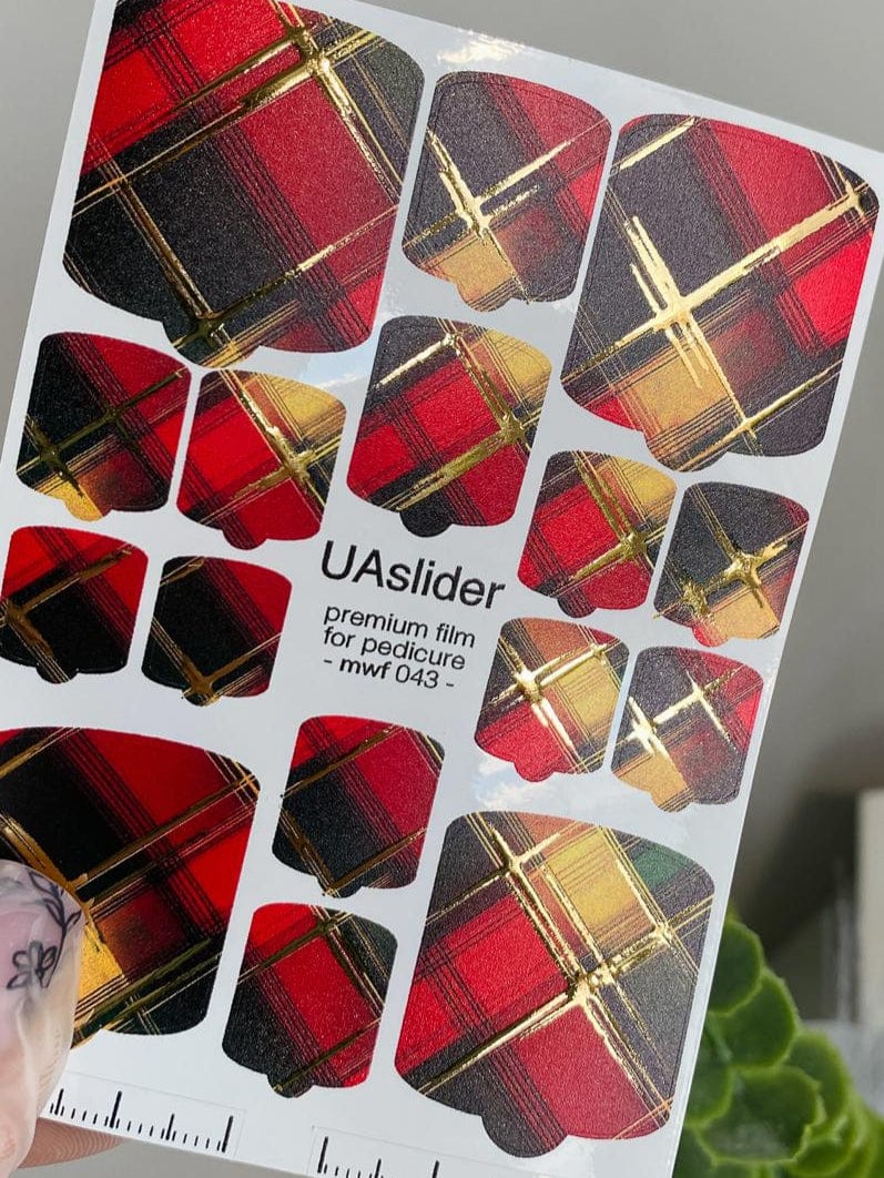 UA Slider Nail Wrap Films Pedicure Nail Wrap Films - Gold Foil – Full Toe Nail Art for Easy Pedicure