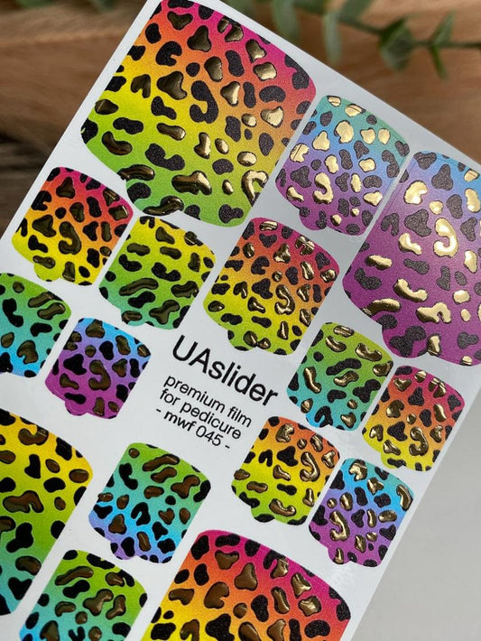 UA Slider Nail Wrap Films Pedicure Nail Wrap Films - Gold Foil – Full Toe Nail Art for Easy Pedicure