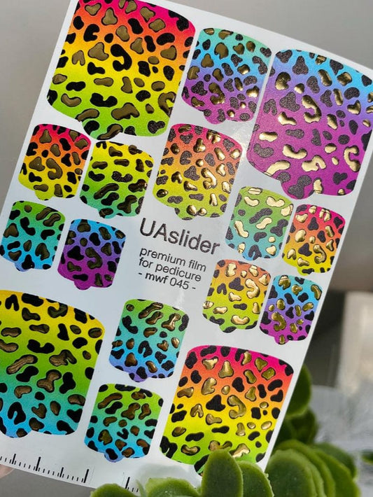 UA Slider Nail Wrap Films Pedicure Nail Wrap Films - Gold Foil – Full Toe Nail Art for Easy Pedicure
