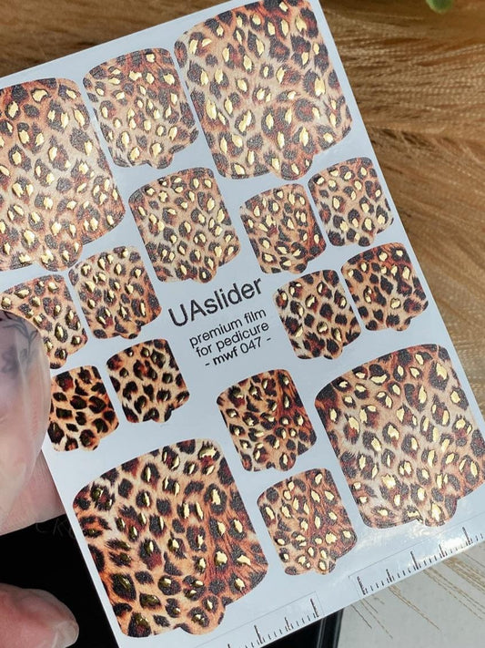 UA Slider Nail Wrap Films Pedicure Nail Wrap Films - Gold Foil – Full Toe Nail Art for Easy Pedicure