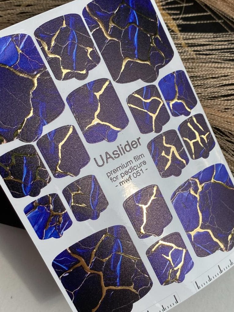 UA Slider Nail Wrap Films Pedicure Nail Wrap Films - Gold Foil – Full Toe Nail Art for Easy Pedicure