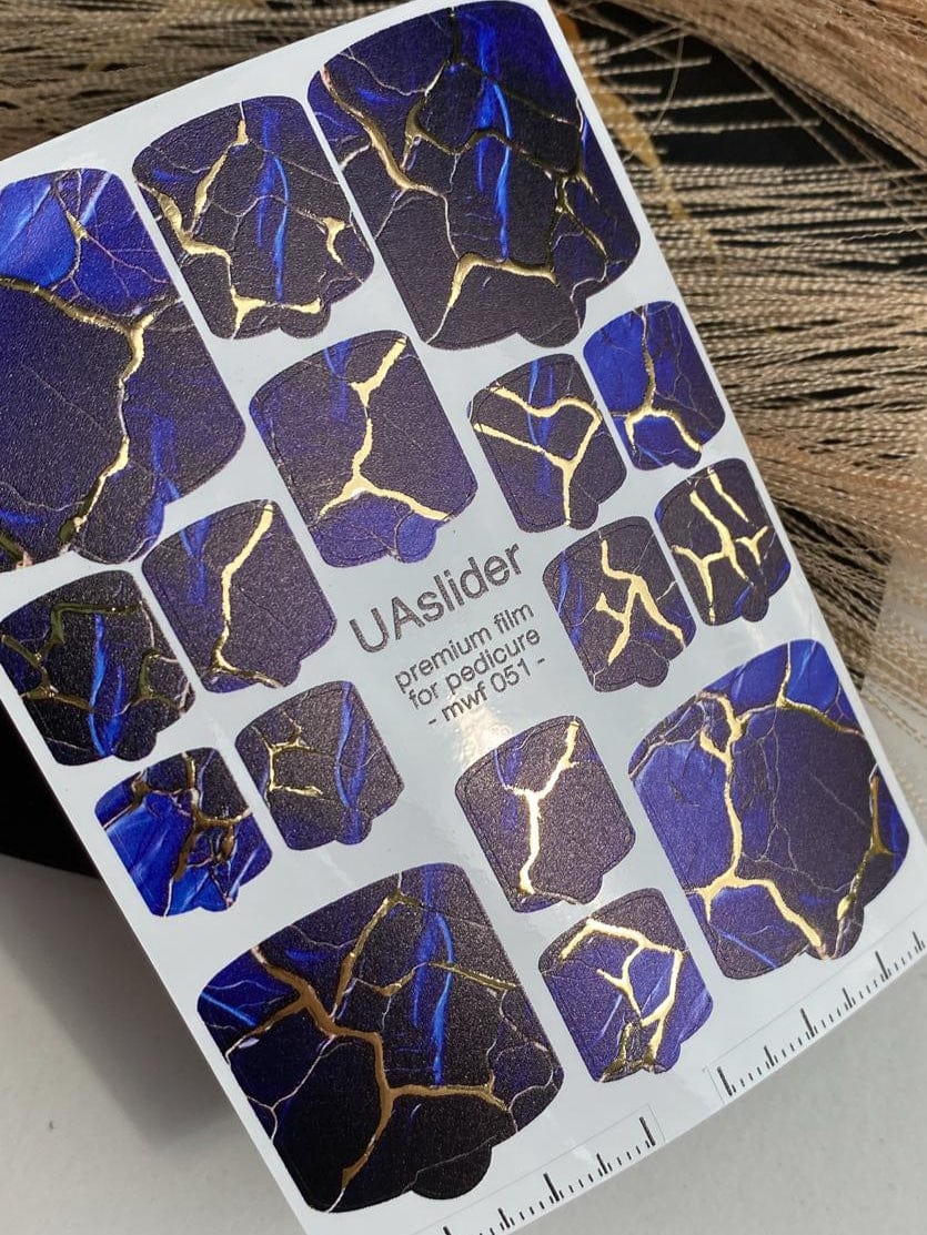 UA Slider Nail Wrap Films Pedicure Nail Wrap Films - Gold Foil – Full Toe Nail Art for Easy Pedicure