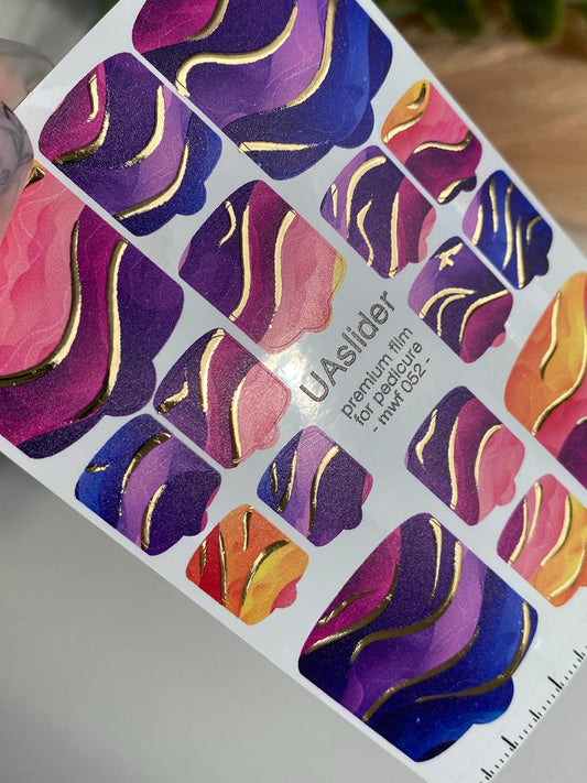 UA Slider Nail Wrap Films Pedicure Nail Wrap Films - Gold Foil – Full Toe Nail Art for Easy Pedicure15