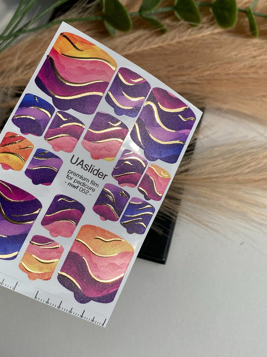 UA Slider Nail Wrap Films Pedicure Nail Wrap Films - Gold Foil – Full Toe Nail Art for Easy Pedicure15