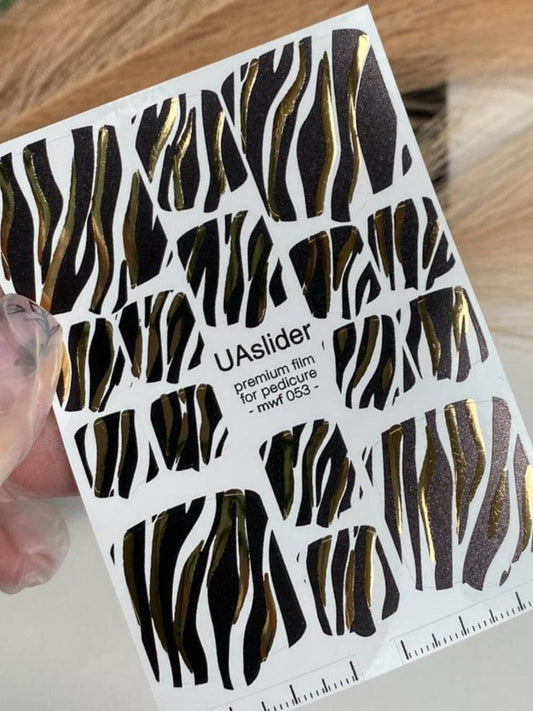 UA Slider Nail Wrap Films Pedicure Nail Wrap Films - Gold Foil – Full Toe Nail Art for Easy Pedicure16