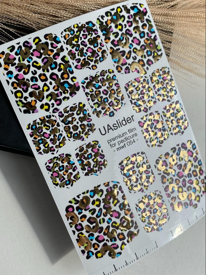 UA Slider Nail Wrap Films Pedicure Nail Wrap Films - Gold Foil – Full Toe Nail Art for Easy Pedicure