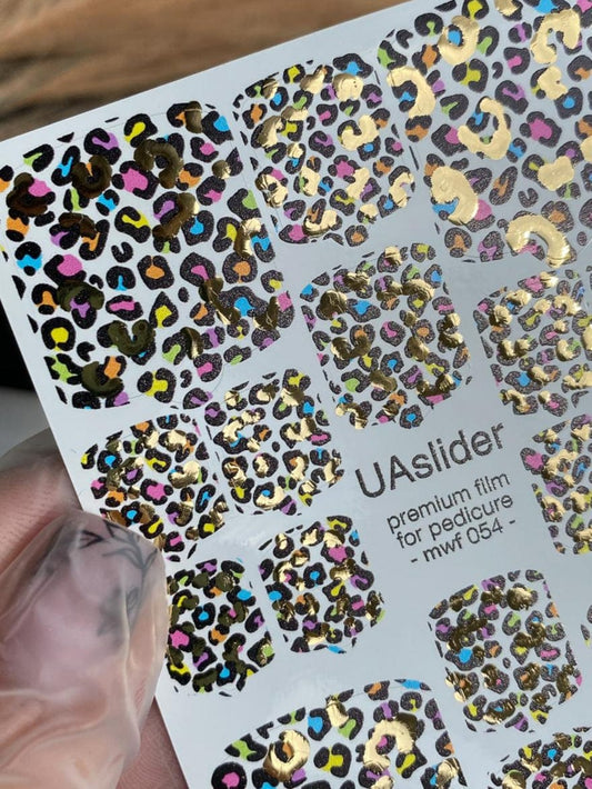 UA Slider Nail Wrap Films Pedicure Nail Wrap Films - Gold Foil – Full Toe Nail Art for Easy Pedicure