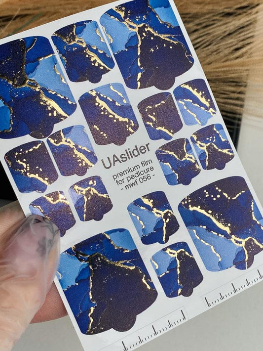 UA Slider Nail Wrap Films Pedicure Nail Wrap Films - Gold Foil – Full Toe Nail Art for Easy Pedicure18