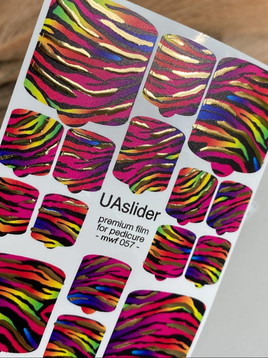 UA Slider Nail Wrap Films Pedicure Nail Wrap Films - Gold Foil – Full Toe Nail Art for Easy Pedicure19