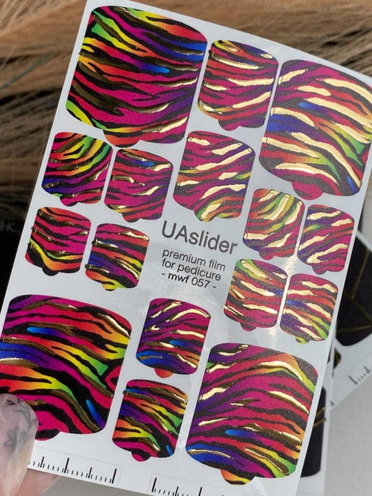 UA Slider Nail Wrap Films Pedicure Nail Wrap Films - Gold Foil – Full Toe Nail Art for Easy Pedicure19