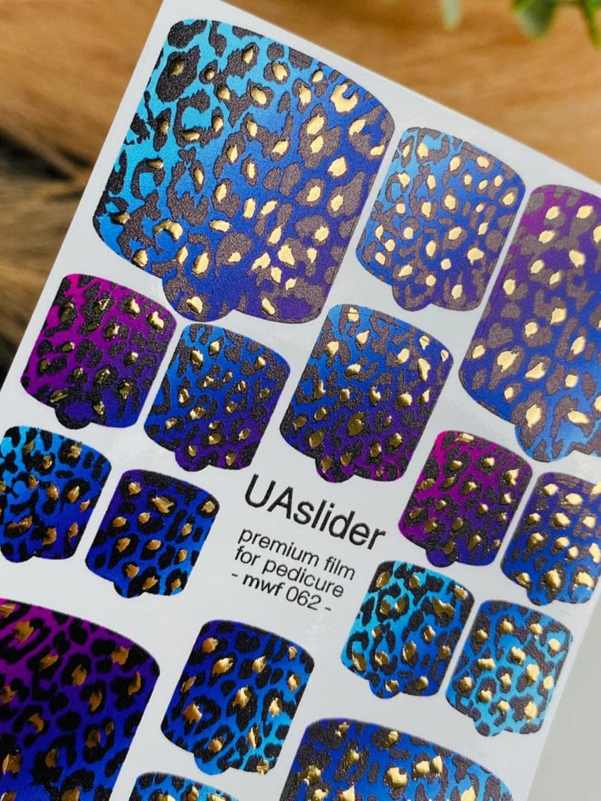 UA Slider Nail Wrap Films Pedicure Nail Wrap Films - Gold Foil – Full Toe Nail Art for Easy Pedicure