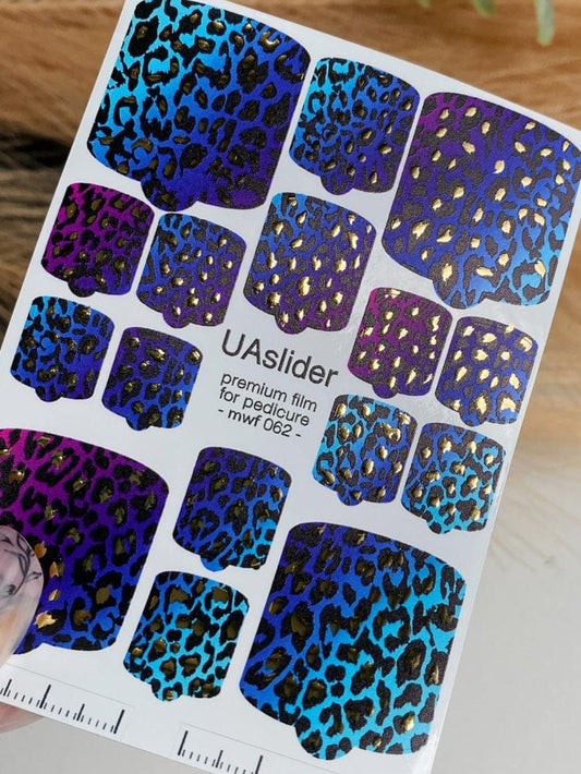 UA Slider Nail Wrap Films Pedicure Nail Wrap Films - Gold Foil – Full Toe Nail Art for Easy Pedicure