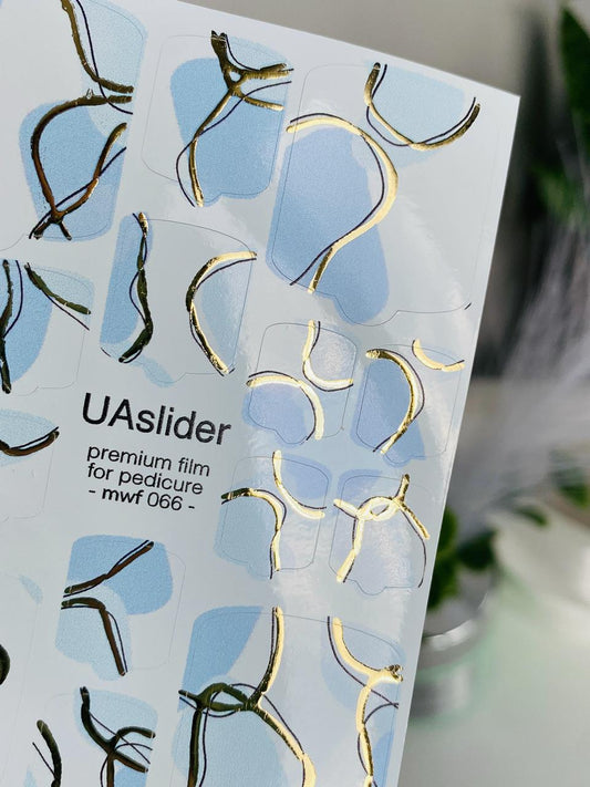 UA Slider Nail Wrap Films Pedicure Nail Wrap Films - Gold Foil – Full Toe Nail Art for Easy Pedicure
