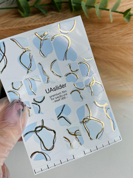 UA Slider Nail Wrap Films Pedicure Nail Wrap Films - Gold Foil – Full Toe Nail Art for Easy Pedicure