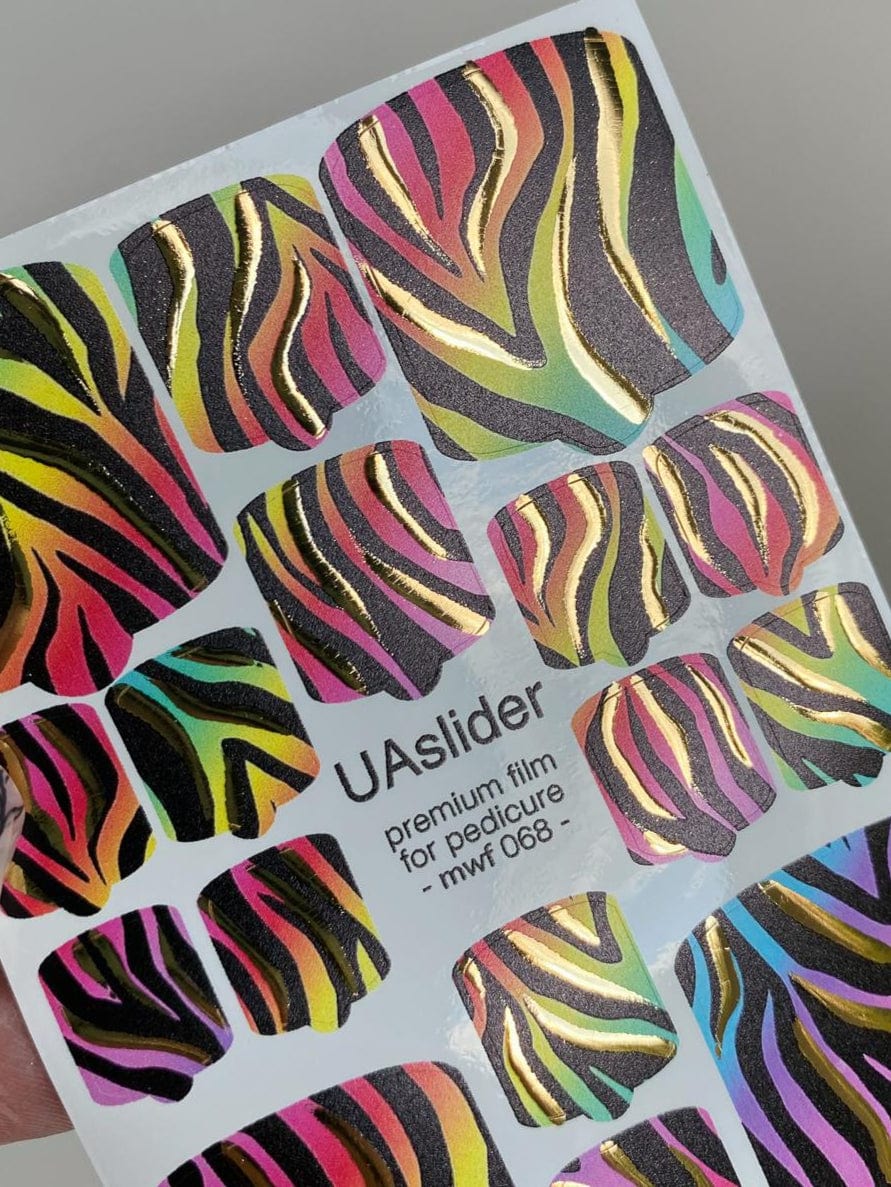 UA Slider Nail Wrap Films Pedicure Nail Wrap Films - Gold Foil – Full Toe Nail Art for Easy Pedicure