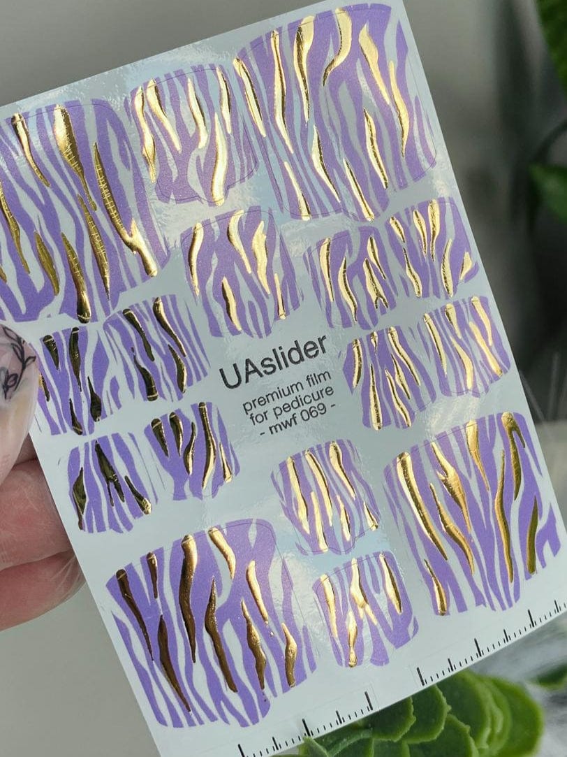 UA Slider Nail Wrap Films Pedicure Nail Wrap Films - Gold Foil – Full Toe Nail Art for Easy Pedicure27