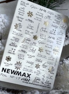 New Max 2D Nail Decal NF-17/ Nail Decal FOIL /Phrases/Winter time / Let it Snow