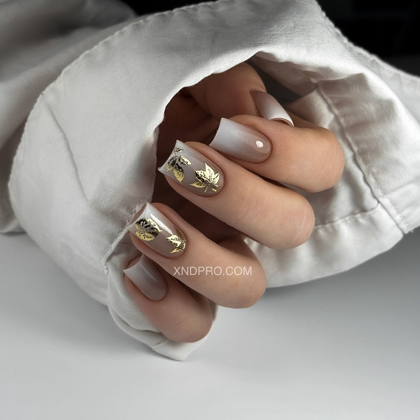 New Max 2D Nail Decal NF-37 / Nail Water Decal Fall Gold Foil, Fall Leaves, Autumn Nail