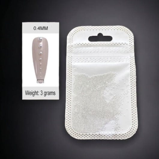 XND Products Nail Art Decorations 0.4mm SILVER Bullion Metal Beads, Caviar Beads For Nail Art
