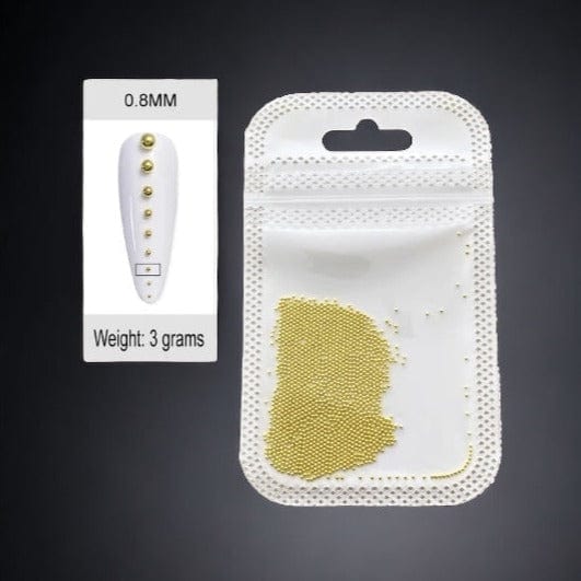 XND Products Nail Art Decorations 0.8mm GOLD Bullion Metal Beads, Caviar Beads For Nail Art