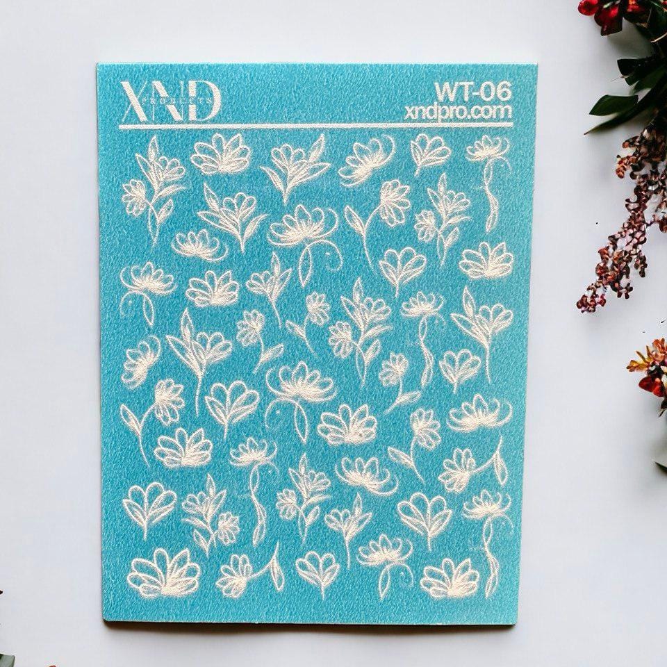 XND Products 2D Nail Decal WT-06 / Nail Decal 2D Beautiful Flowers