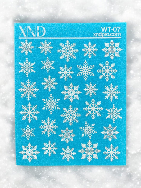 XND Products 2D Nail Decal WT-07 / Nail Decal Christmas/ Snowflakes