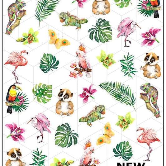 New Max 2D Nail Decal CW-143 / Nail Decal 2D / Tropical/ Vacation Nails/Summer Nails