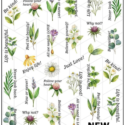 New Max 2D Nail Decal CW-144 / Nail Decal 2D/Floral/Plants /Foliage