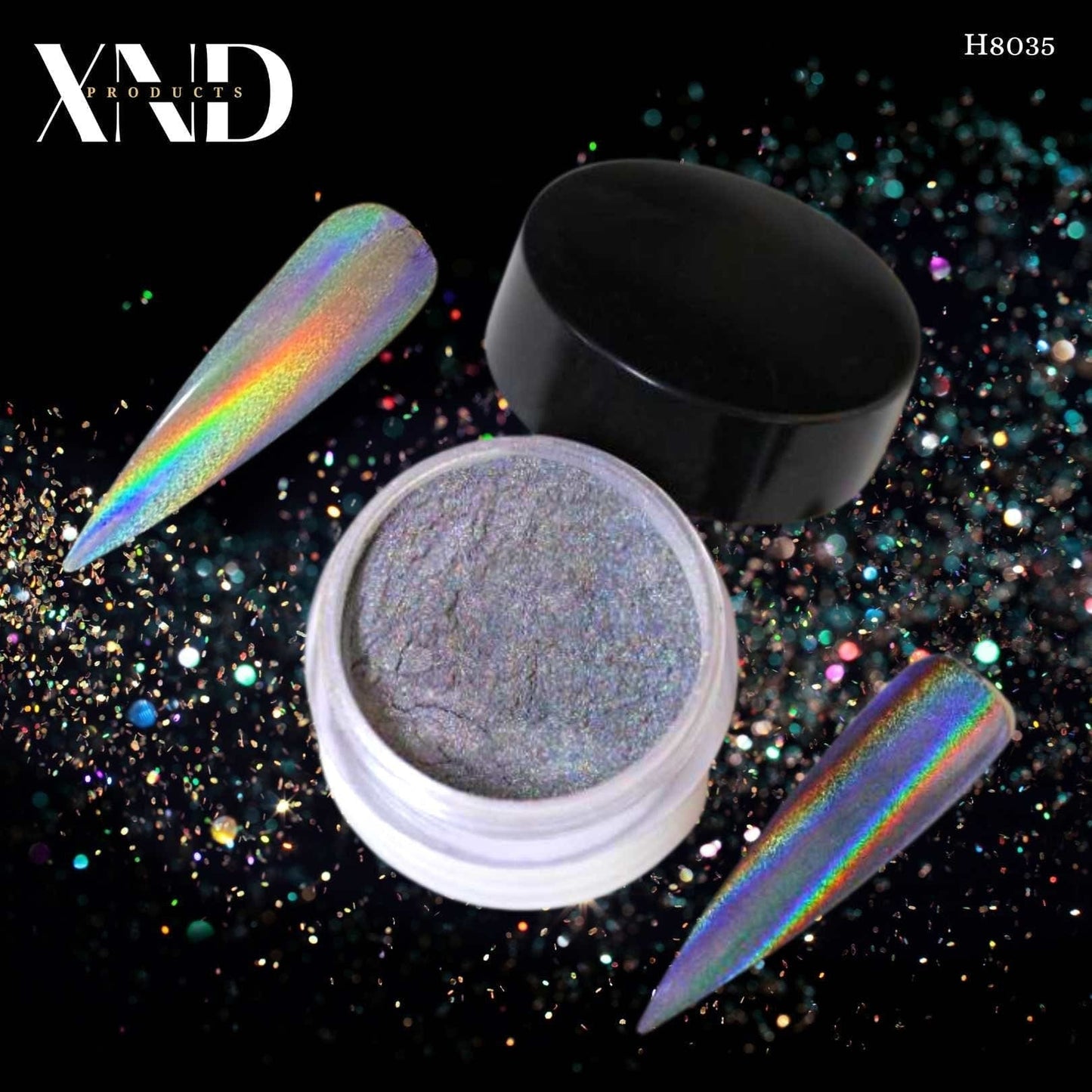 H8035 / Rainbow Aurora Holographic, Unicorn, Chrome, Color Shifting - Xochi Nail Designs LLC