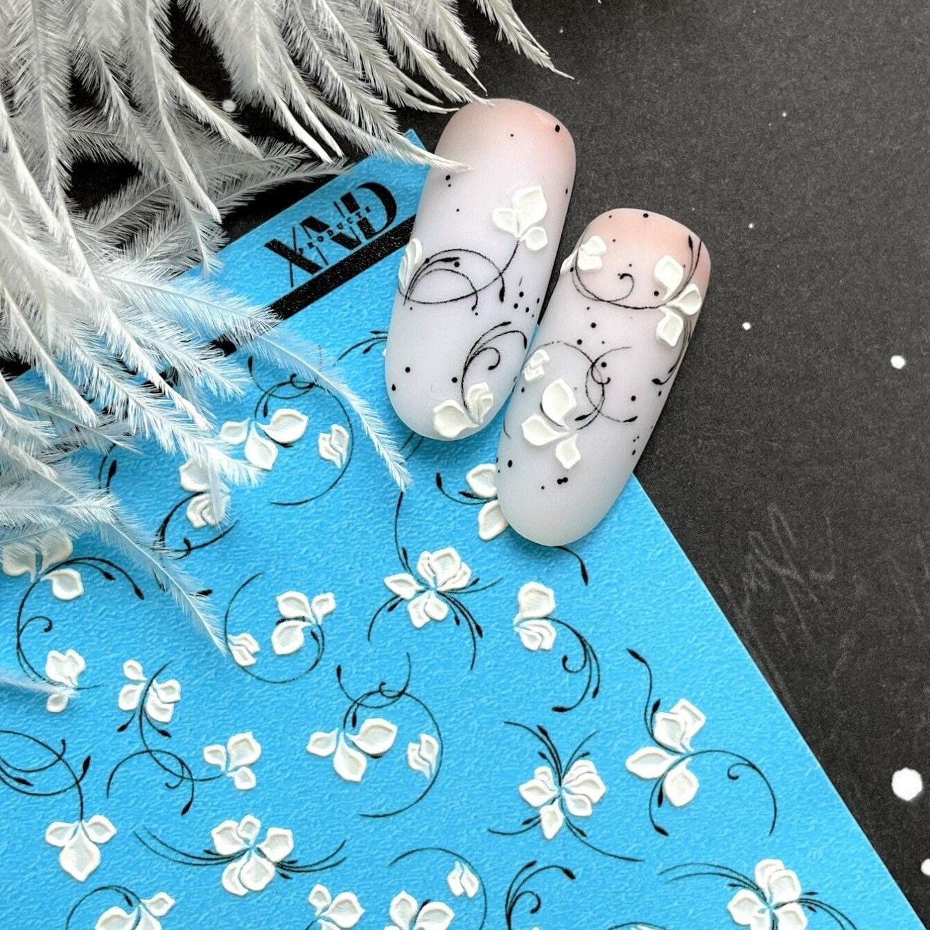 XND Products 3D Nail Decal 3D-322 / 3D Nail Decal / Flowers / Floral