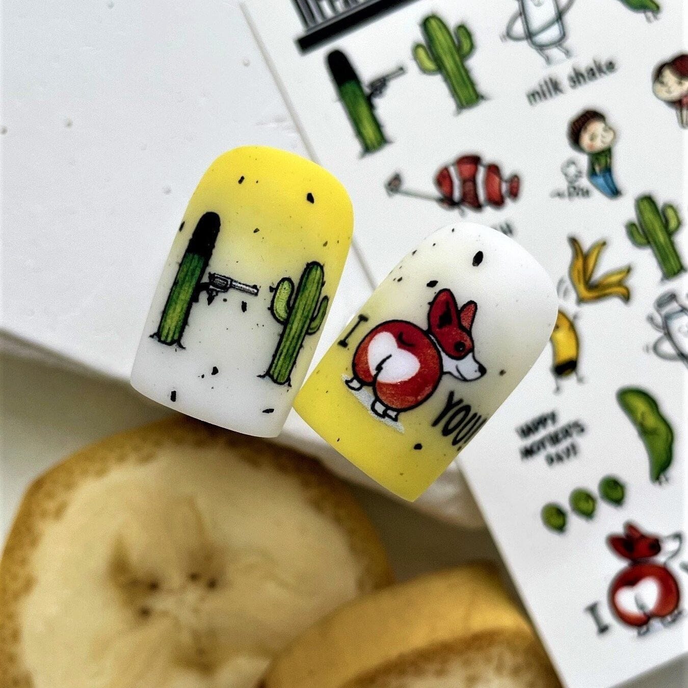 XND Products 2D Nail Decal TM-927 / Nail Decal 2D/ Pop Art Fun / Banana/ Pickles