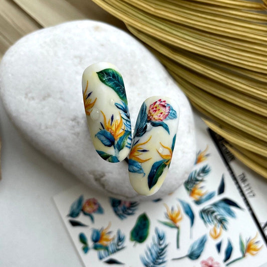 XND Products 2D Nail Decal TM-1117 / Nail Decal 2D/Floral & Plants/ Summer/ Tropical