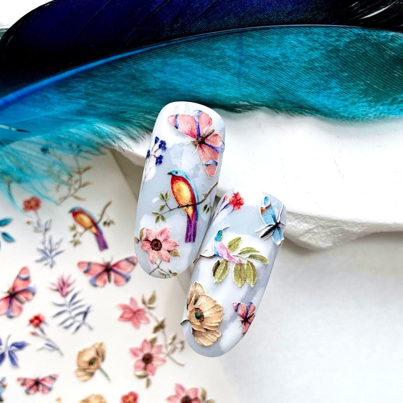 XND Products 3D Nail Decal 3D-351 / 3D Nail Decal / Floral Spring