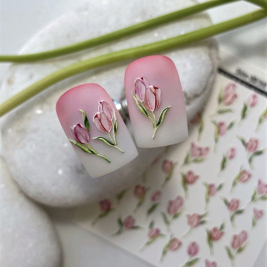 XND Products 3D Nail Decal 3D/368 / 3D Nail Decal /Tulips/ Flowers