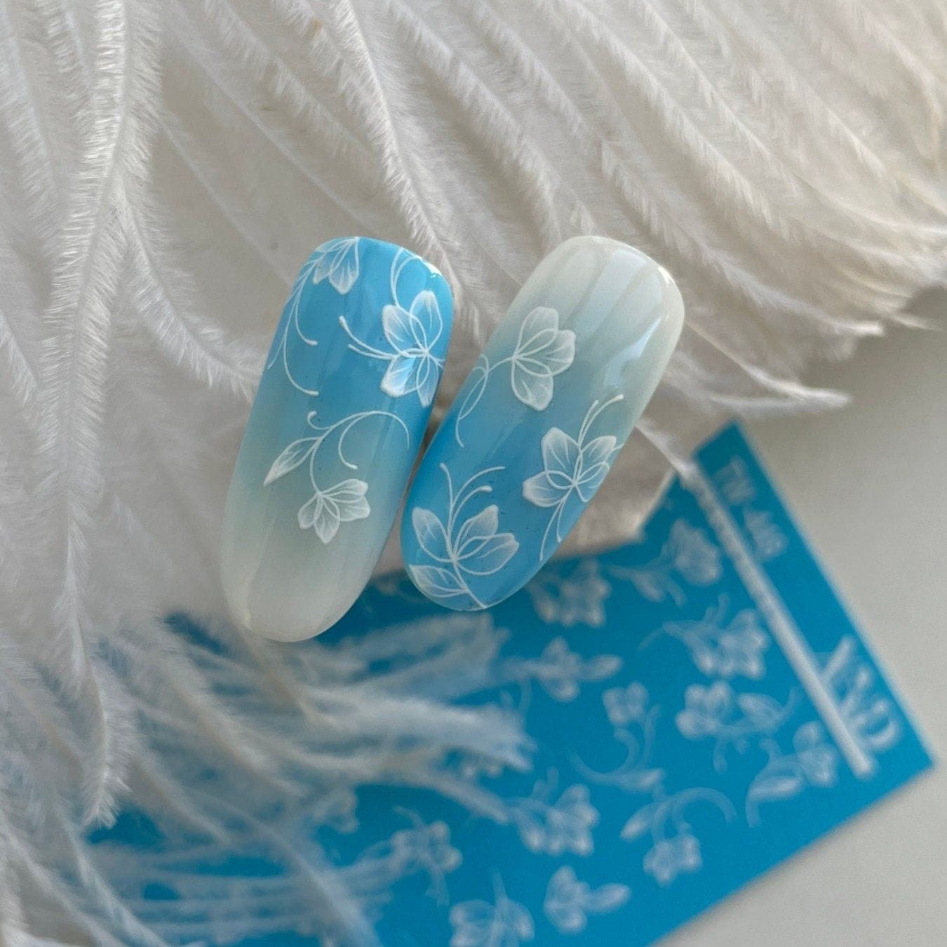 XND Products 2D Nail Decal TW-448 / Nail Decal 2D White Elements/Floral & Plants/ Flower.