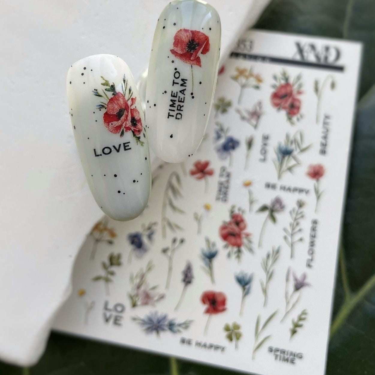 XND Products 2D Nail Decal TM-1353 / Nail Decal 2D/Floral/Plants /Foliage