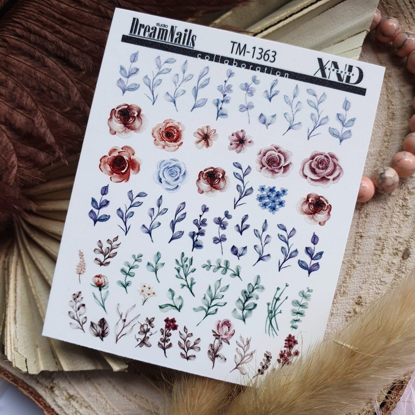 XND Products 2D Nail Decal TM-1363 / Nail Decal 2/Floral & Plants / Foliage
