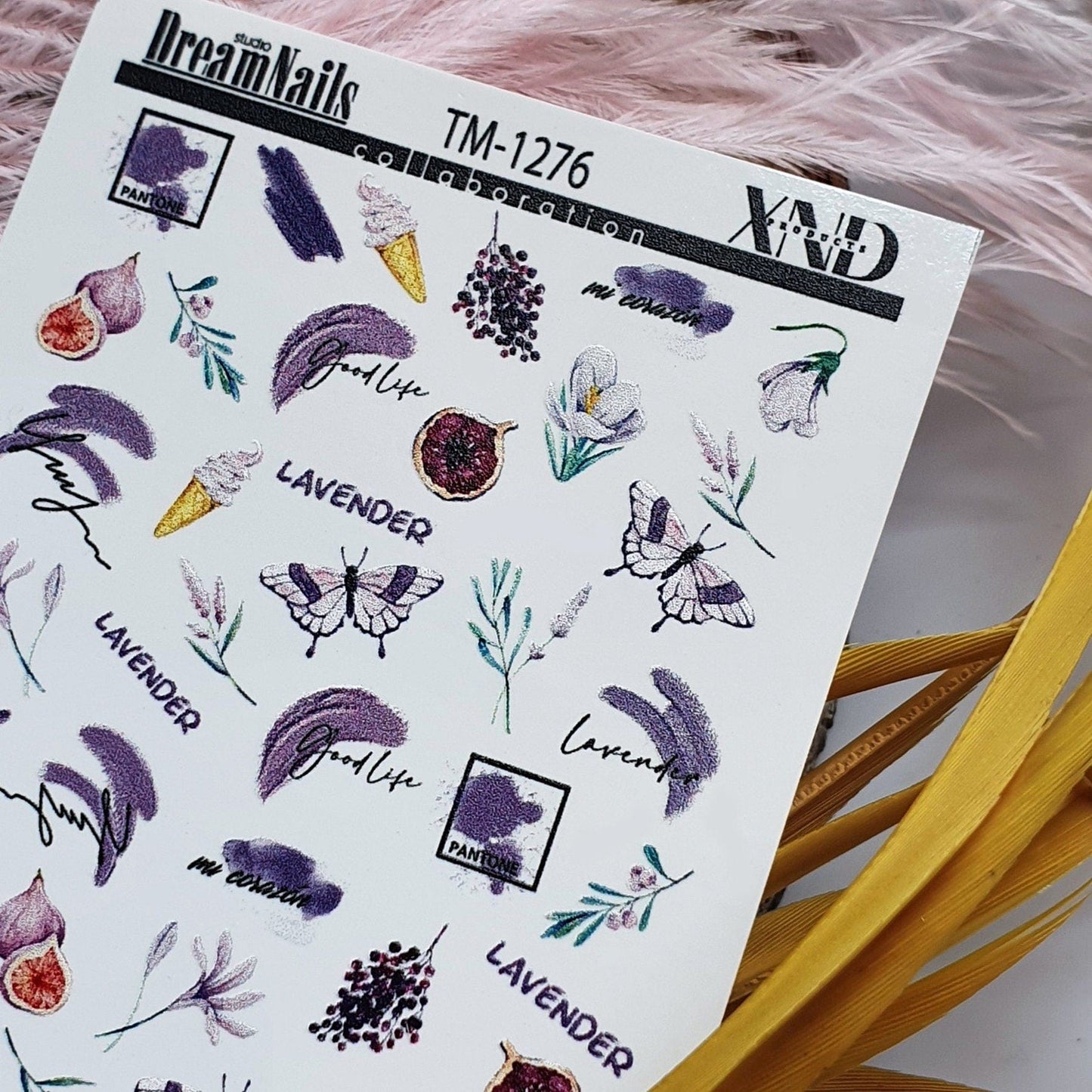 XND Products 2D Nail Decal TM-1276 / Nail Decal 2D/ Waterslide / Floral & Plants/ Lavender