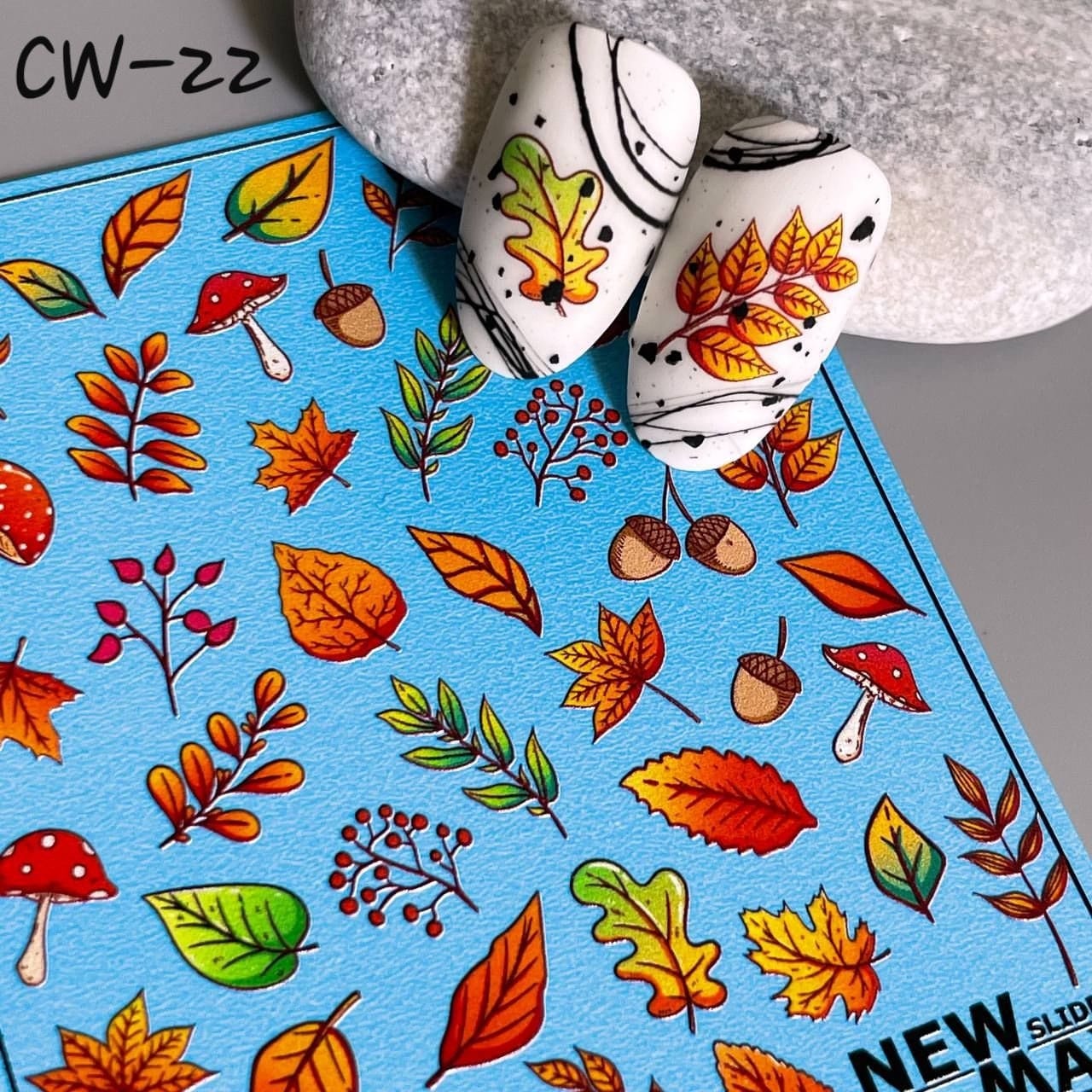 New Max 2D Nail Decal CW-22 / Nail Decal 2D Fall / Fall Leaves, Maple Leaf / Autum