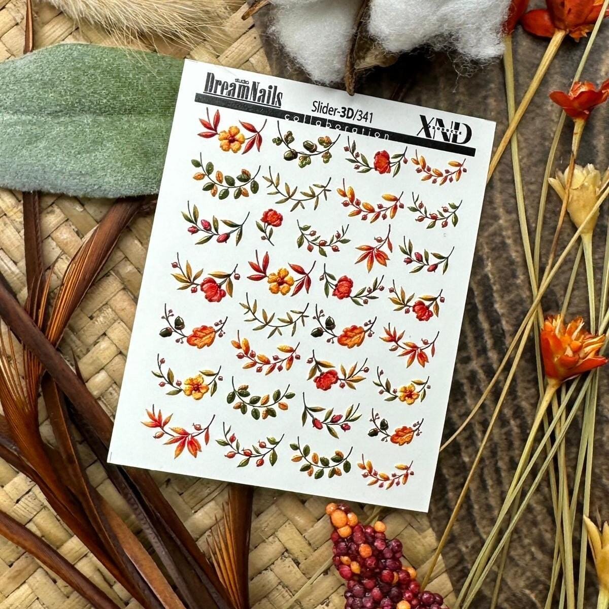 XND Products 3D Nail Decal 3D/341 / Nail Decal 3D / Fall Nail Designs, Fall Leaves
