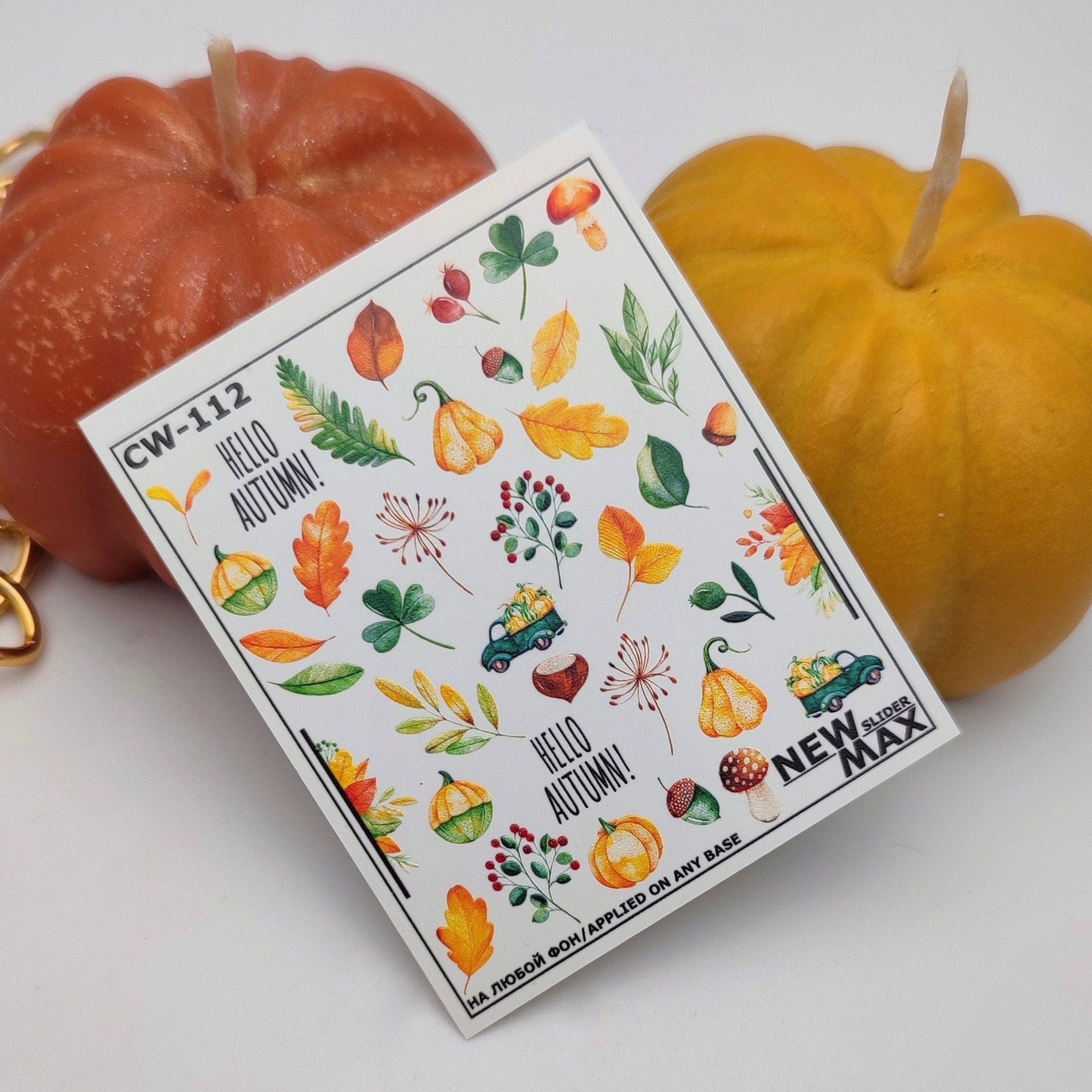 New Max 2D Nail Decal CW-112 / Nail Decal 2D Thanksgiving/ Autumn/ Fall Leaves