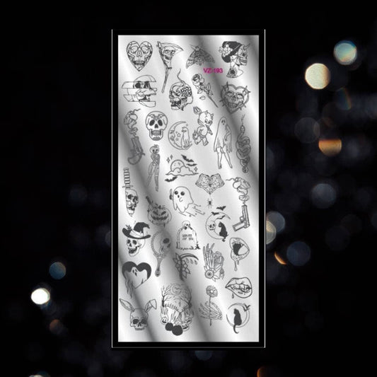 Mundo De Unas Stamping Plates VZ-193 / Nail Stamping Plate/ Halloween/Skull/Snake/Ghost / Witchcraft