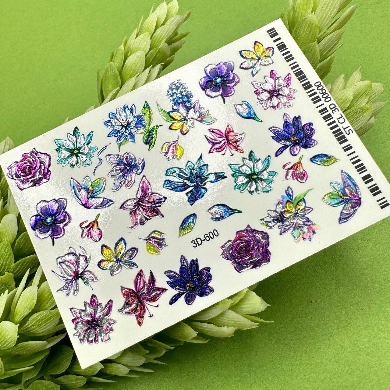 XND Products 3D Nail Decal 3D-600 / 3D Crystal Floral Nail Decal