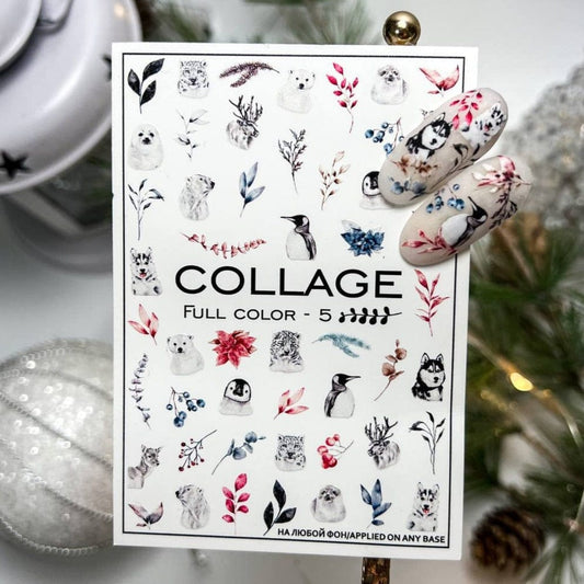 New Max 2D Nail Decal FC-5 / Nail Decal 2D Winter Nails/ Winter Animals