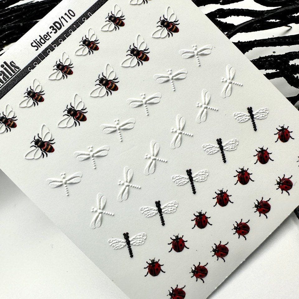 XND Products 3D Nail Decal 3D/110 Nail Decal 3D / Bees/ Spring/ Ladybugs