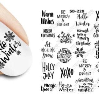 XND Products 2D Nail Decal SD-228 / Nail Decal 2D /Winter/ Words/ Phrases