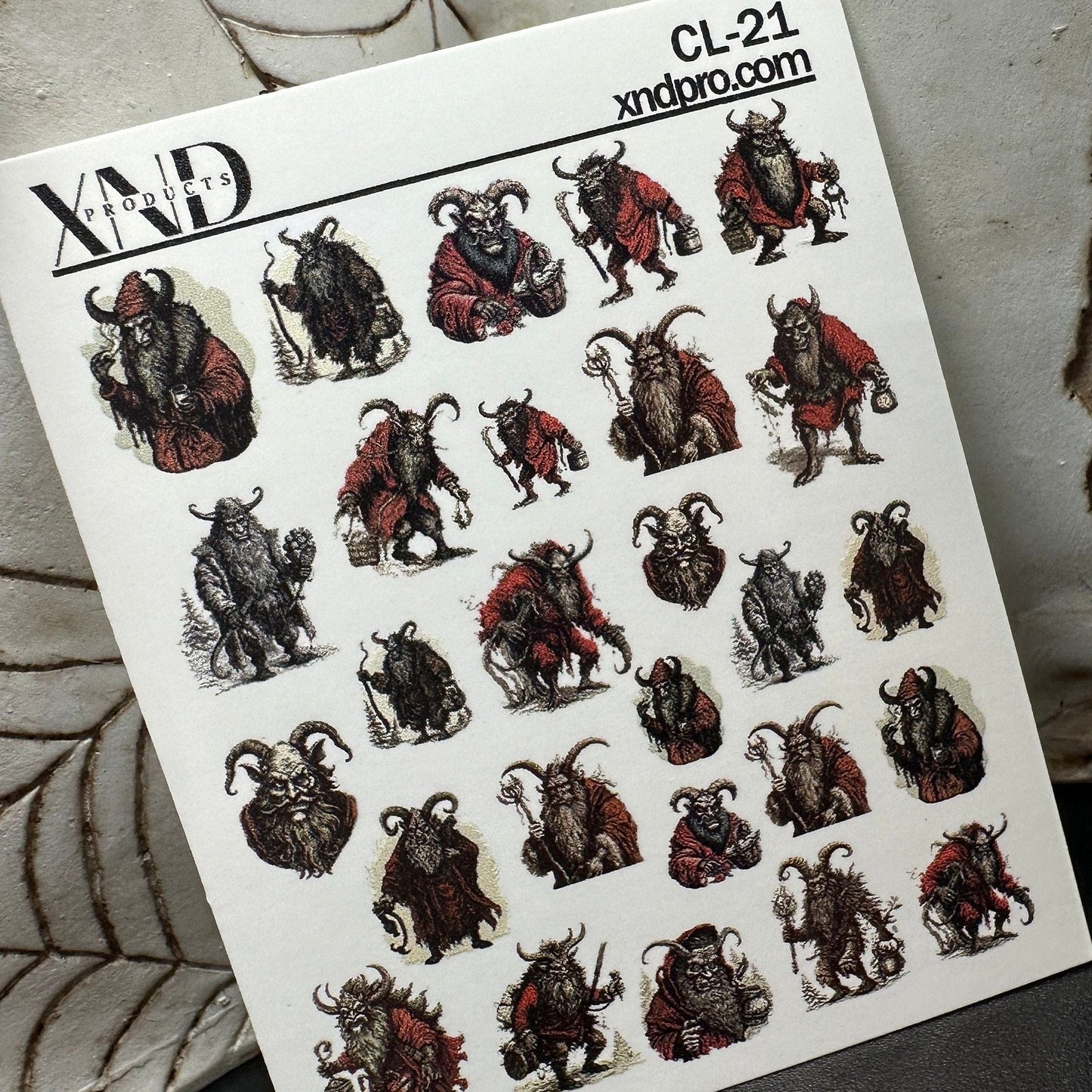 XND Products 2D Nail Decal CL-21 / Nail Decal 2D/ Krampus / Krampus Nails /Spooky Creepy