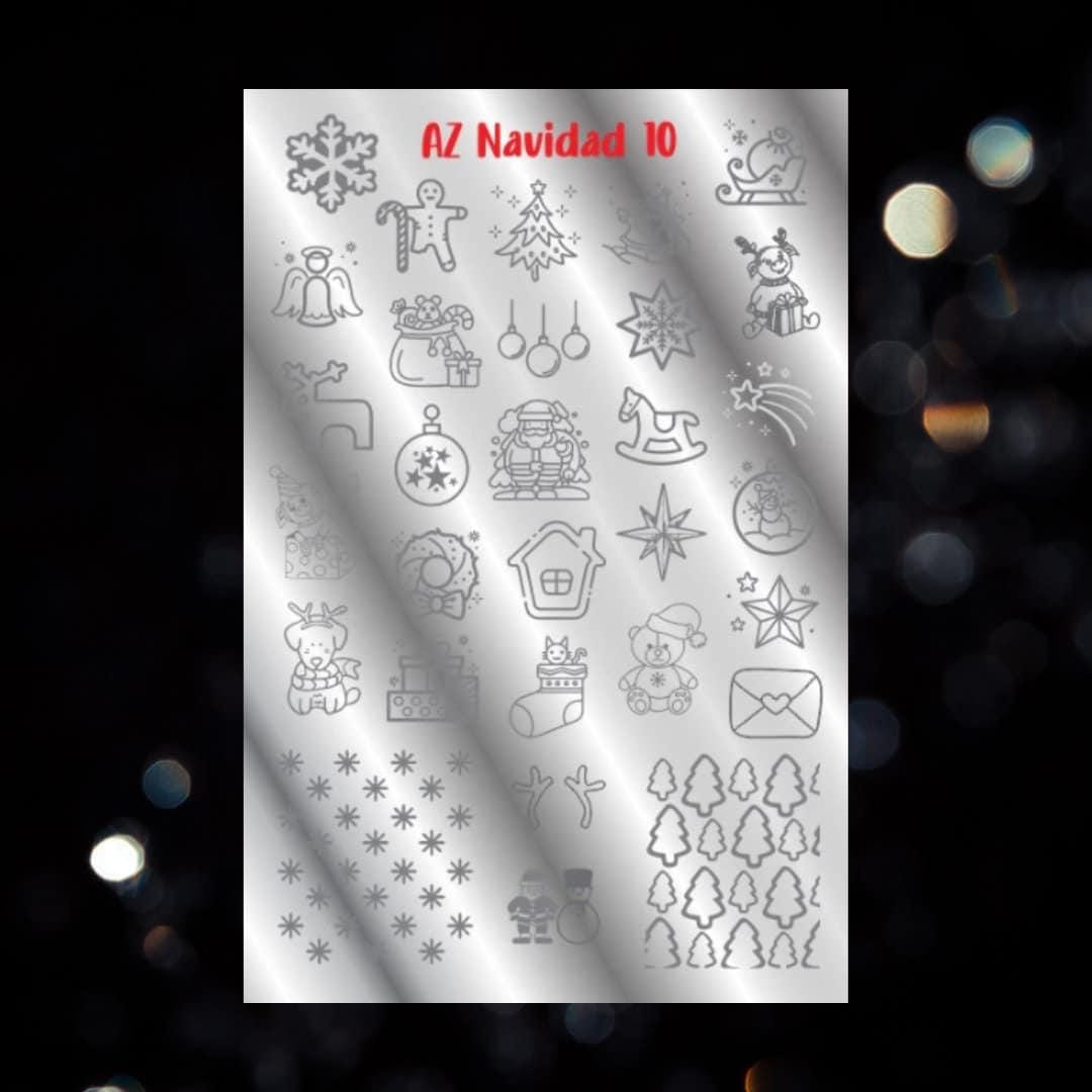 Mundo De Unas Stamping Plates Nail Stamping Plate / MDU Navidad 10/ Nail Stamping Plate/ Christmas Time / Christmas Nails / Nail Stamp